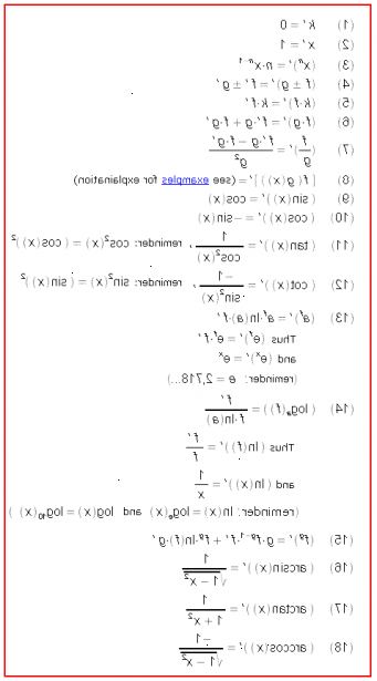 Hvordan beregne en grunnleggende derivat av en funksjon. Multipliser tallet med verdien av eksponenten.