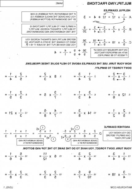 Hvordan multiplisere brøker. Multipliser numerators av to fraksjoner.