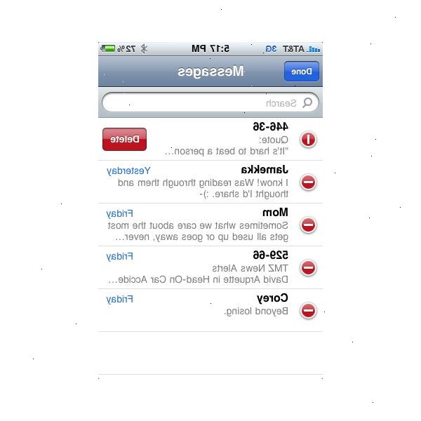 Hvordan slette tekstmeldinger fra en iphone