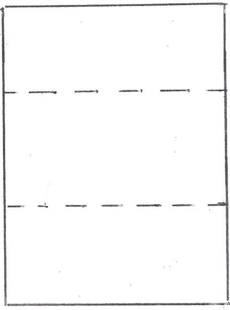 Hvordan brette et papir i tredjedeler. Forutsatt at du har en standard 8 1/2 "x 11" stykke papir, for å oppnå nøyaktige tredjedeler, rett og slett dele 11 av 3 (11/3 = 3 2/3).